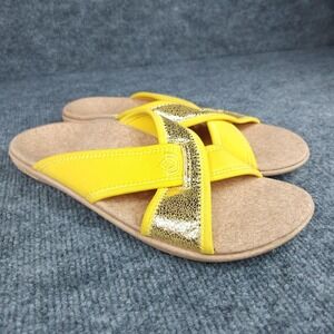 Spenco Shoes Womens Size 8 Yellow Gold Slide Sandals Orthotic Comfort Casual 39